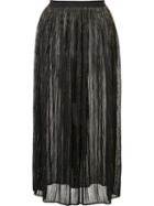 Rosetta Getty Pleated Skirt, Women's, Size: 8, Black, Polyester/rayon