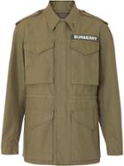 Burberry Logo Detail Cotton Field Jacket - Green