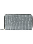 Jason Briggs Crocodile Effect Continental Wallet - Grey