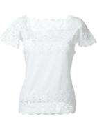 Ermanno Scervino Lace Panels Top, Women's, Size: 40, White, Cotton/spandex/elastane
