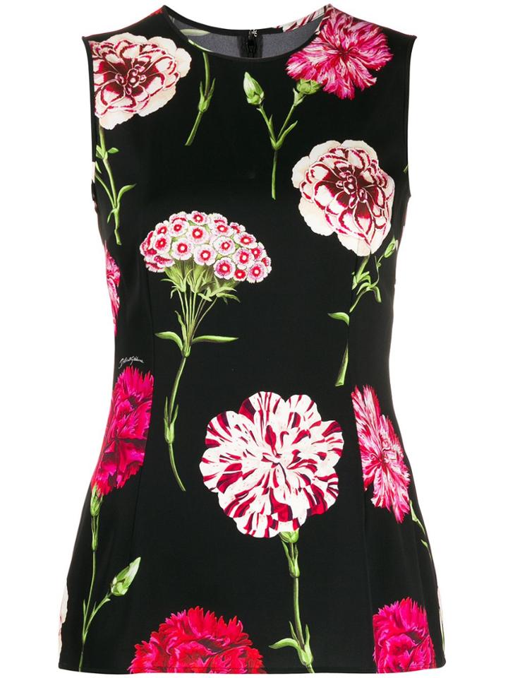Dolce & Gabbana Floral Print Vest - Black