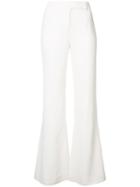 Jonathan Simkhai Front Flap Flared Trousers, Women's, Size: 4, White, Polyester/spandex/elastane/acetate/viscose