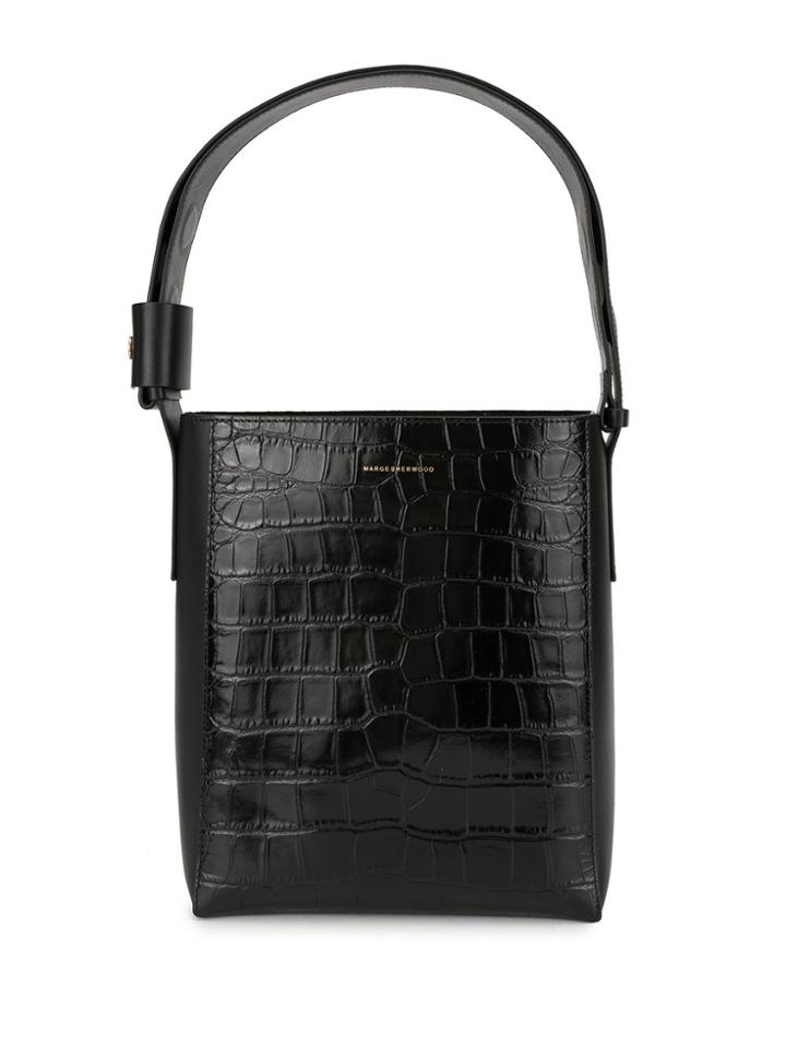 Marge Sherwood Croc Effect Tote Bag - Black