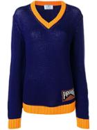 Prada Cashmere Intarsia Sweater - Purple