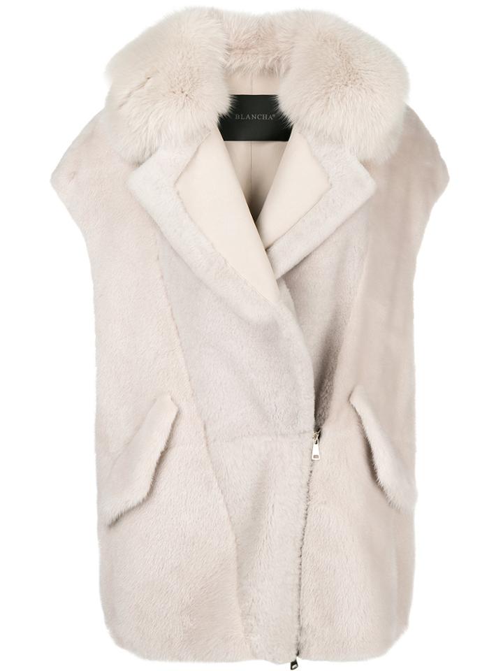 Blancha Oversized Zipped Gilet - Nude & Neutrals