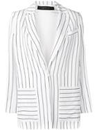 Federica Tosi Striped Blazer - White
