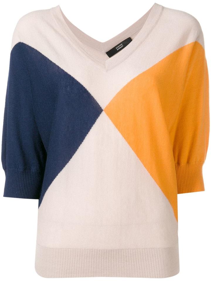Steffen Schraut Colour Block Knitted Top - Neutrals