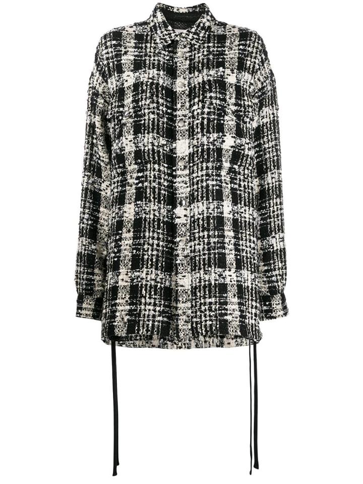Faith Connexion Checked Cardi-coat - Black