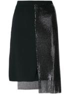 Paco Rabanne Sequin Panelled Skirt - Black