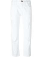 Current/elliott `sugar Destroy` Boyfriend Jeans - White