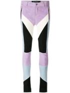 Filles A Papa Colour-block Leather Biker Trousers - Multicolour