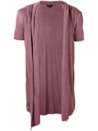 Unconditional - Draped Hooded Waistcoat T-shirt - Men - Rayon - S, Pink/purple, Rayon