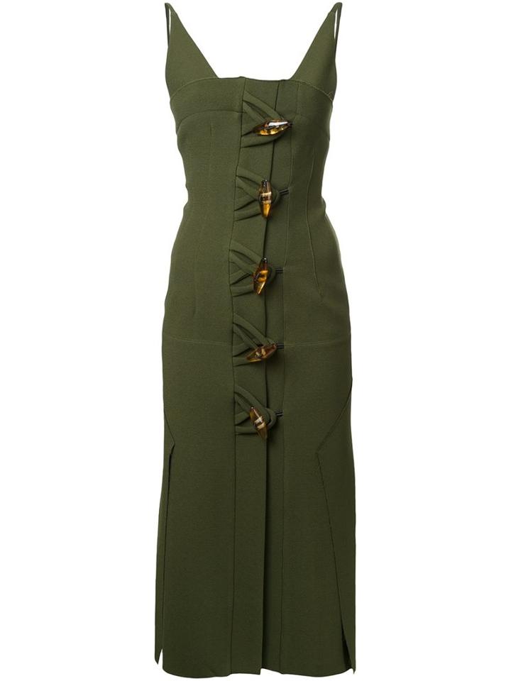Christopher Esber Contoured Dual Knot Resin Dress, Women's, Size: 12, Green, Polyester/spandex/elastane