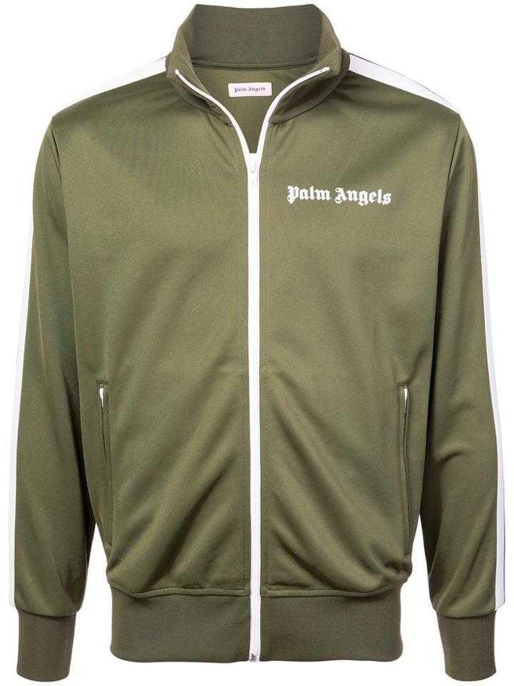 Palm Angels Zipped Logo Jacket - Green
