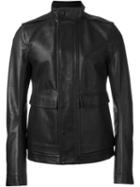 Rick Owens Funnel Neck Jacket, Men's, Size: 50, Black, Calf Leather/cotton/viscose/cupro