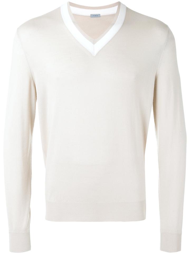 Malo - V-neck Sweater - Men - Wool - 52, Nude/neutrals, Wool