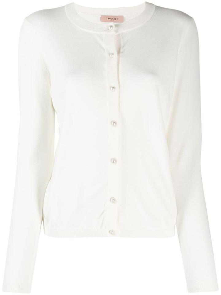 Twin-set Pearl-embellished Cardigan - White