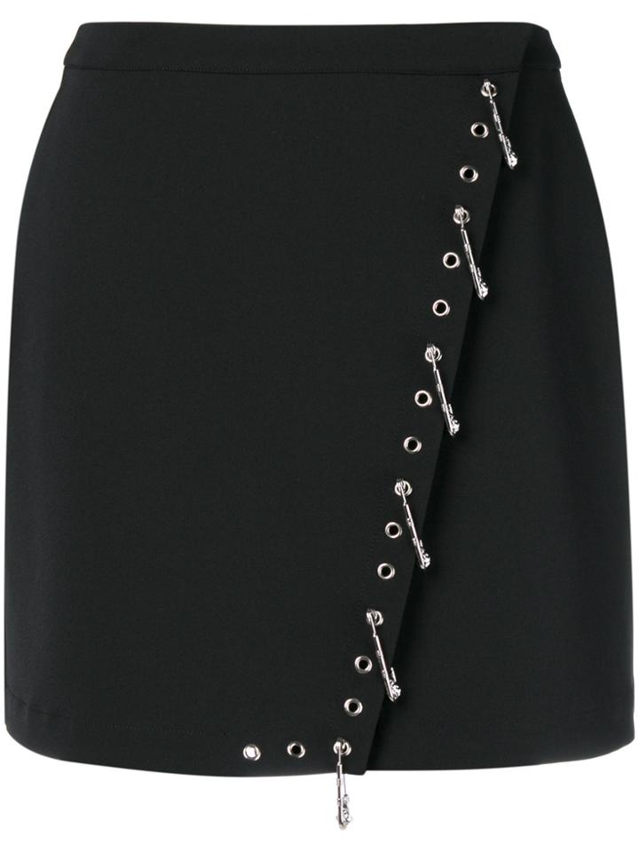 Versus Safety Pin Embellished Mini Skirt - Black