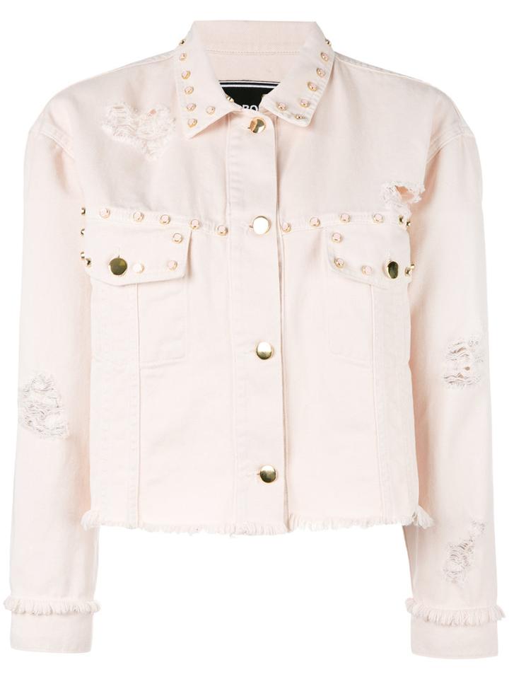 Marco Bologna Oversized Studs Denim Jacket, Women's, Size: 44, Pink/purple, Cotton
