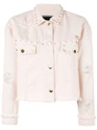 Marco Bologna Oversized Studs Denim Jacket, Women's, Size: 44, Pink/purple, Cotton