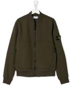 Stone Island Junior Teen Patch Detailed Bomber Jacket - Green
