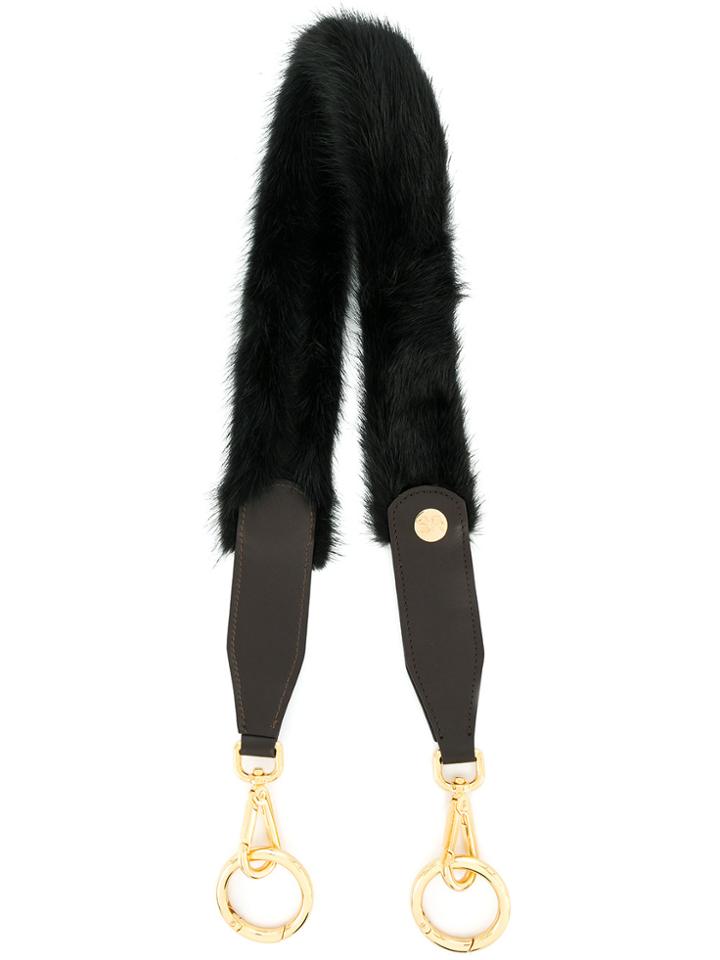 Simonetta Ravizza Fur Detail Bag Strap - Black
