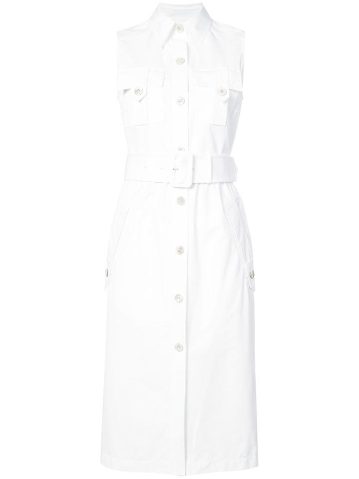 Derek Lam Sleeveless Utility Shirt Dress - White