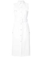 Derek Lam Sleeveless Utility Shirt Dress - White