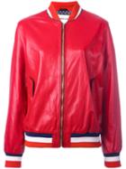 Michel Klein Bomber Jacket, Women's, Size: 36, Red, Leather/silk