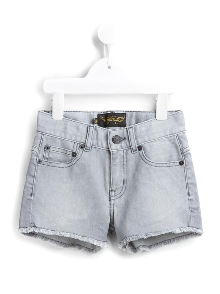 Finger In The Nose Denim Shorts, Girl's, Size: 8 Yrs, Grey