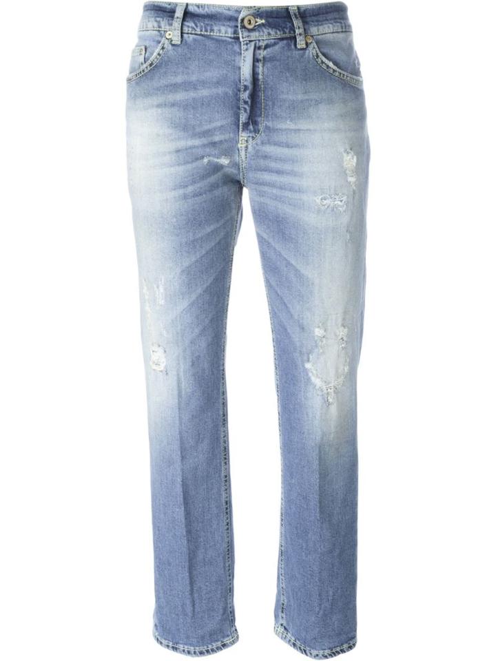 Dondup Flared Cropped Jeans, Women's, Size: 30, Blue, Cotton/spandex/elastane/polyester