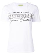 Versace Jeans Rhinestone Logo Print T-shirt - White