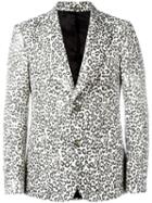 Alexander Mcqueen Leopard Print Blazer, Men's, Size: 50, White, Wool/cotton/polyester/viscose