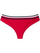 Tommy Hilfiger Striped Waistband Bikini Briefs - Red