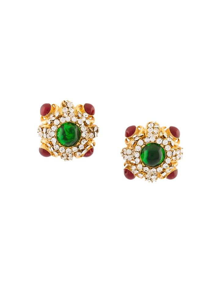 Chanel Vintage Gripoix Clip-on Earrings - Metallic