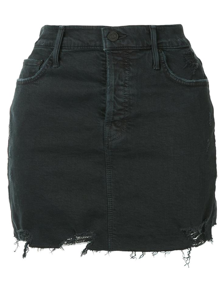 Mother Vagabond Frayed Denim Skirt - Blue