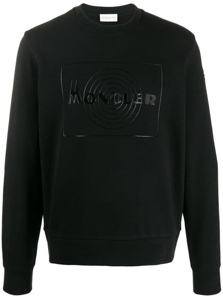 Moncler Printed Logo Knitted Sweater - Black