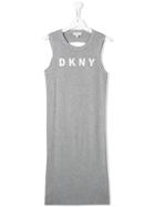Dkny Kids Logo Print Dress - Grey