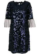 Blumarine Tulle Cuff Sequin Mini Dress - Blue