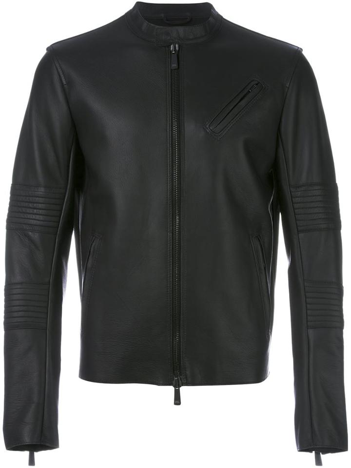 Marcelo Burlon County Of Milan Zipped Leather Jacket
