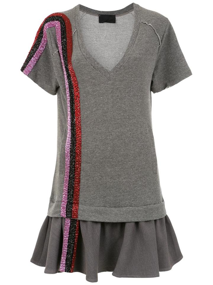 Andrea Bogosian Embroidered Dress - Grey