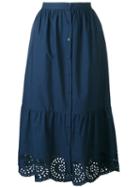 Mes Demoiselles - Sangallo Lace Detail Skirt - Women - Cotton - 38, Blue, Cotton