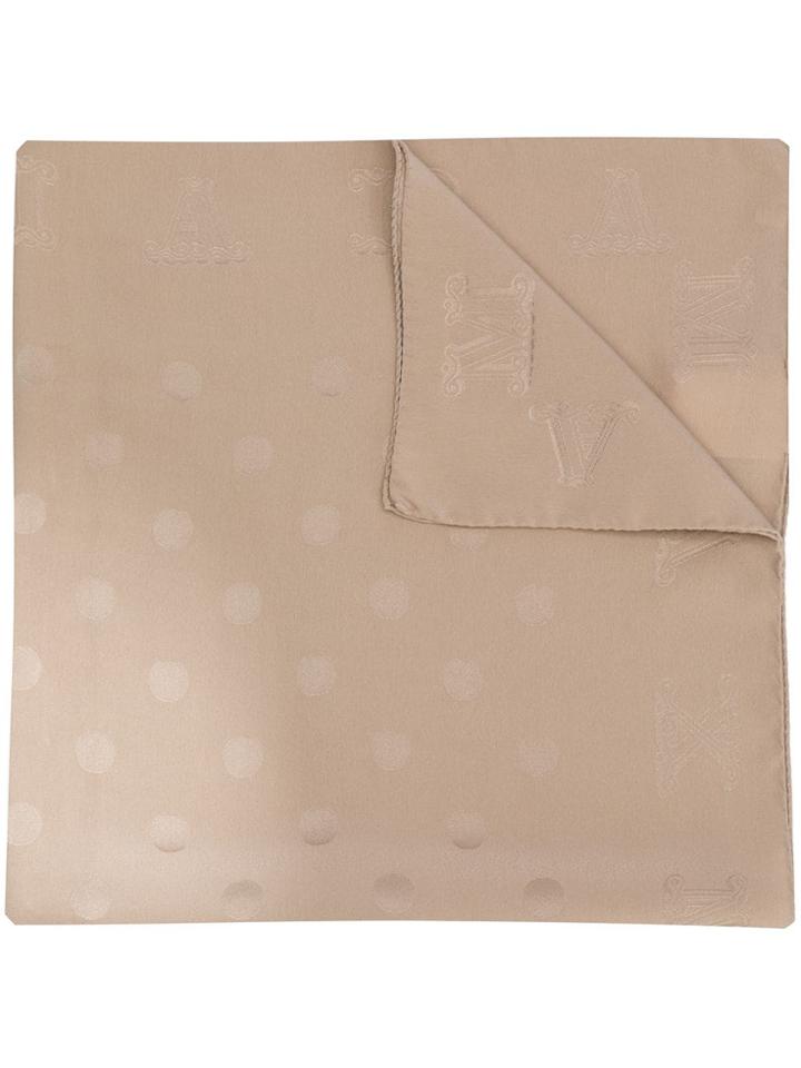 Max Mara Polka Dot Print Scarf - Neutrals