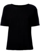 Issey Miyake Cauliflower Ribbed T-shirt, Women's, Black, Polyester