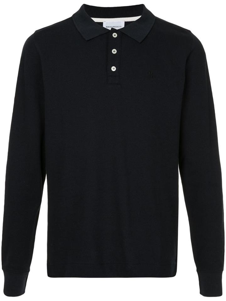 Norse Projects Theis Pique Longsleeved Polo Shirt - Blue