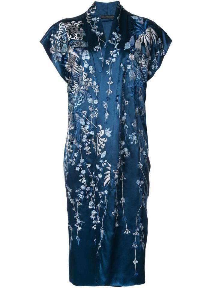 Josie Natori Floral Duster Jacket - Blue