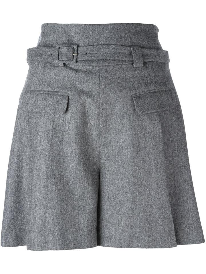 Diane Von Furstenberg High Waisted Shorts, Women's, Size: 6, Grey, Spandex/elastane/cashmere/wool