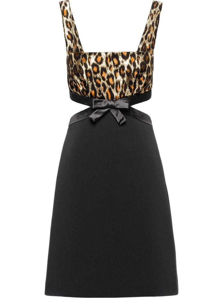 Miu Miu Cady And Brocade Dress - Black