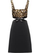 Miu Miu Cady And Brocade Dress - Black