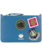 Mr & Mrs Italy Patched Flat Clutch - Blue